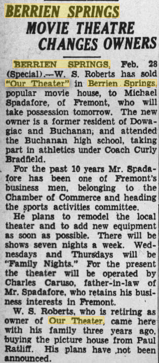 Berry Theatre - 1942 28 Feb